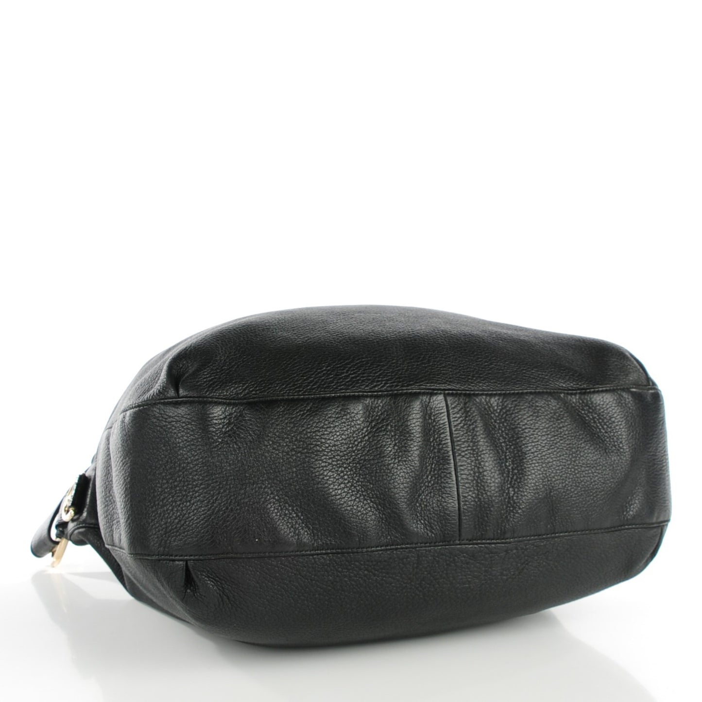 Leather Medium G Wave Shoulder Bag Black