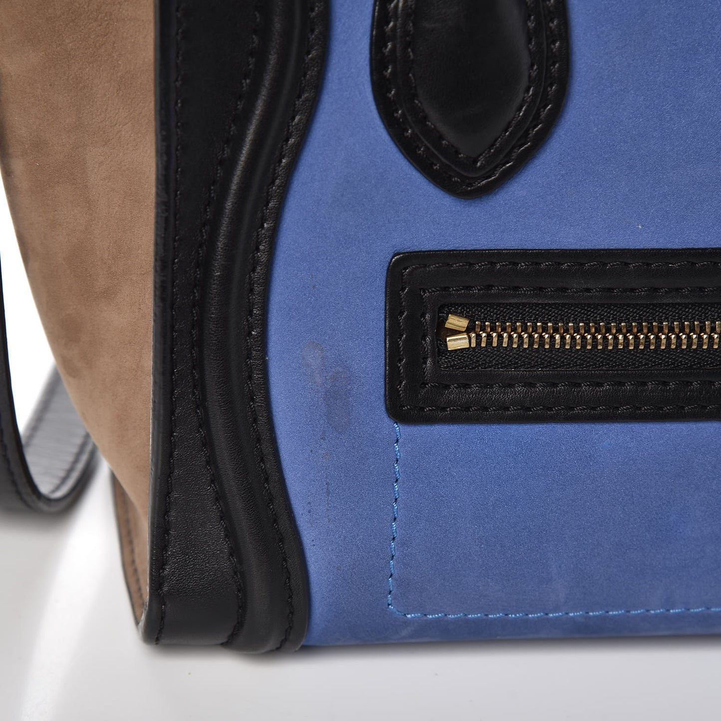Nubuck Smooth Calfskin Nano Tri-Color Luggage Royal Blue