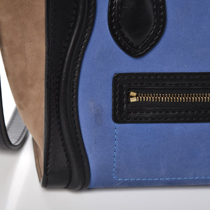 Celine Nubuck Smooth Calfskin Nano Tri-Color Luggage Royal Blue 9 of 9