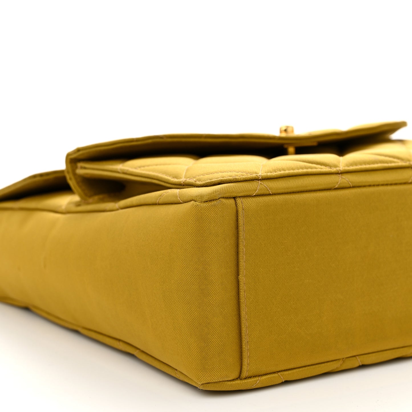 Nylon Quilted Double Pocket Shoulder Bag Dark Yellow