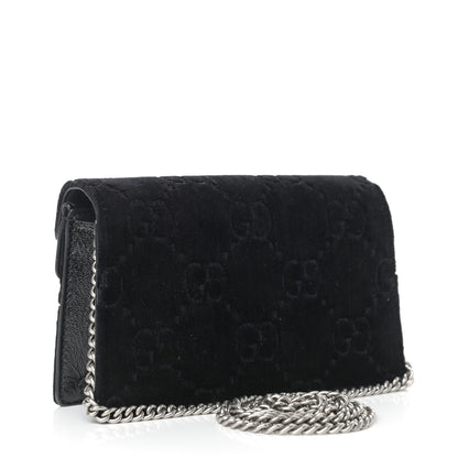 Gucci Velvet GG Monogram Super Mini Dionysus Shoulder Bag Black 2 of 7