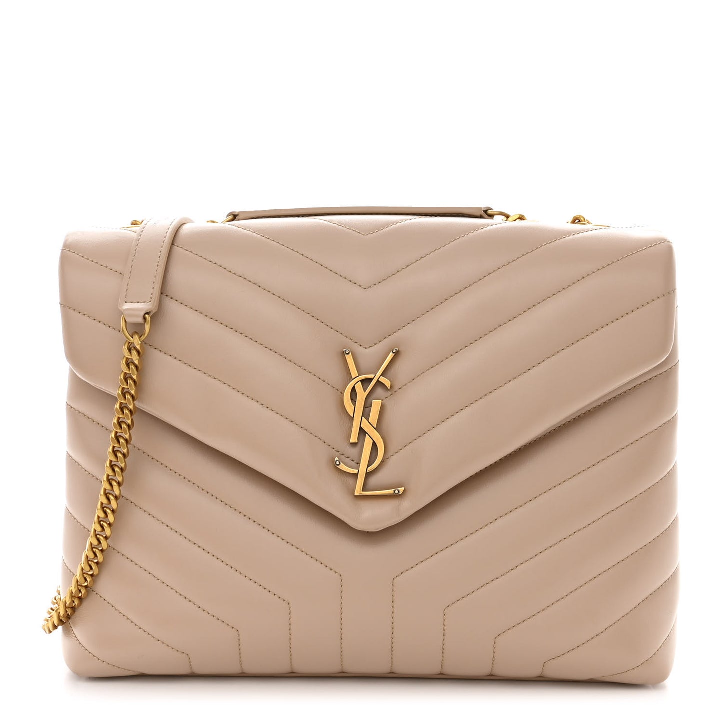 Calfskin Y Quilted Monogram Medium Loulou Chain Satchel Blush