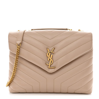 Saint Laurent Calfskin Y Quilted Monogram Medium Loulou Chain Satchel Blush 1 of 11