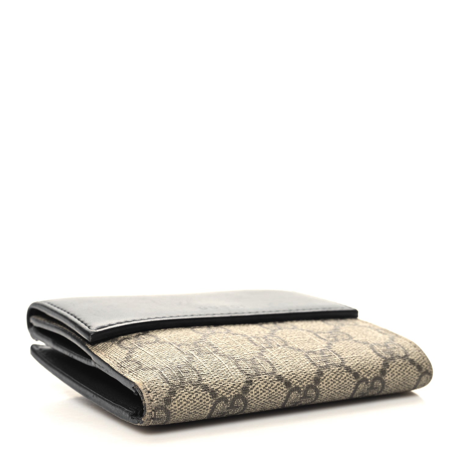 Gucci GG Supreme Monogram French Flap Wallet Black 4 of 11