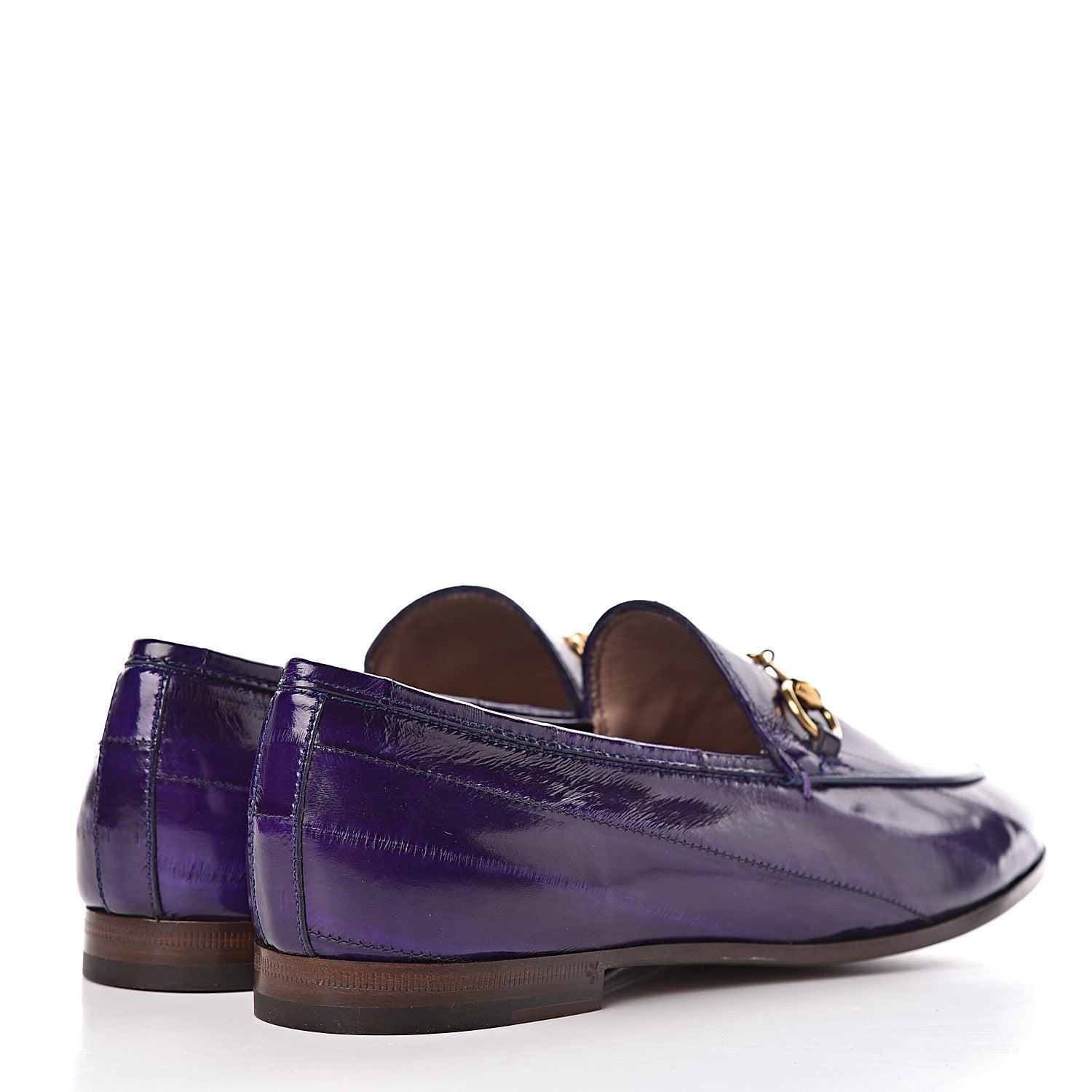 Gucci Eel Womens Jordaan Loafers 38 Purple 4 of 10