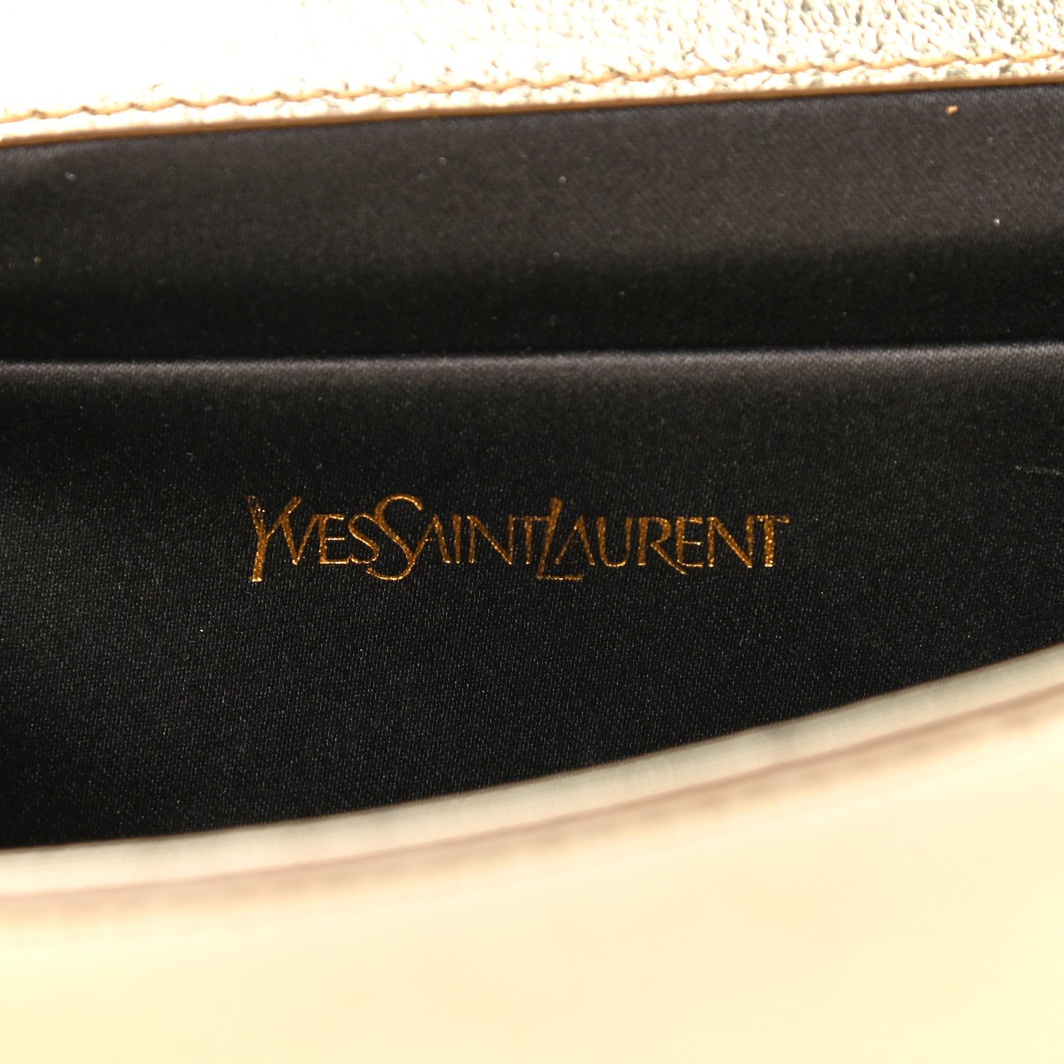 Saint Laurent Metallic Textured Calfskin Monogram Large Belle De Jour Clutch Gold 5 of 9