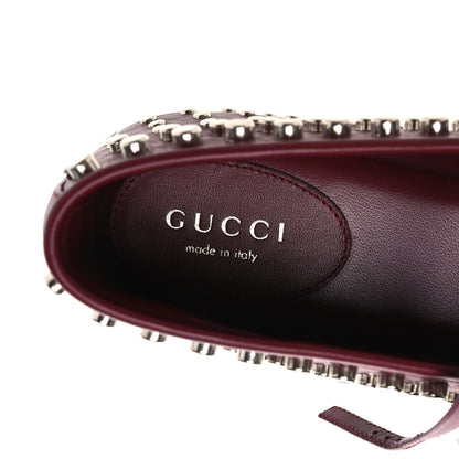 Gucci Nappa Carmaque Studded Horsebit Ballet Flats 39 Rosso Ancora 9 of 11