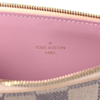 Louis Vuitton Damier Azur Pochette Felicie Chain Wallet Rose Ballerine 10 of 15
