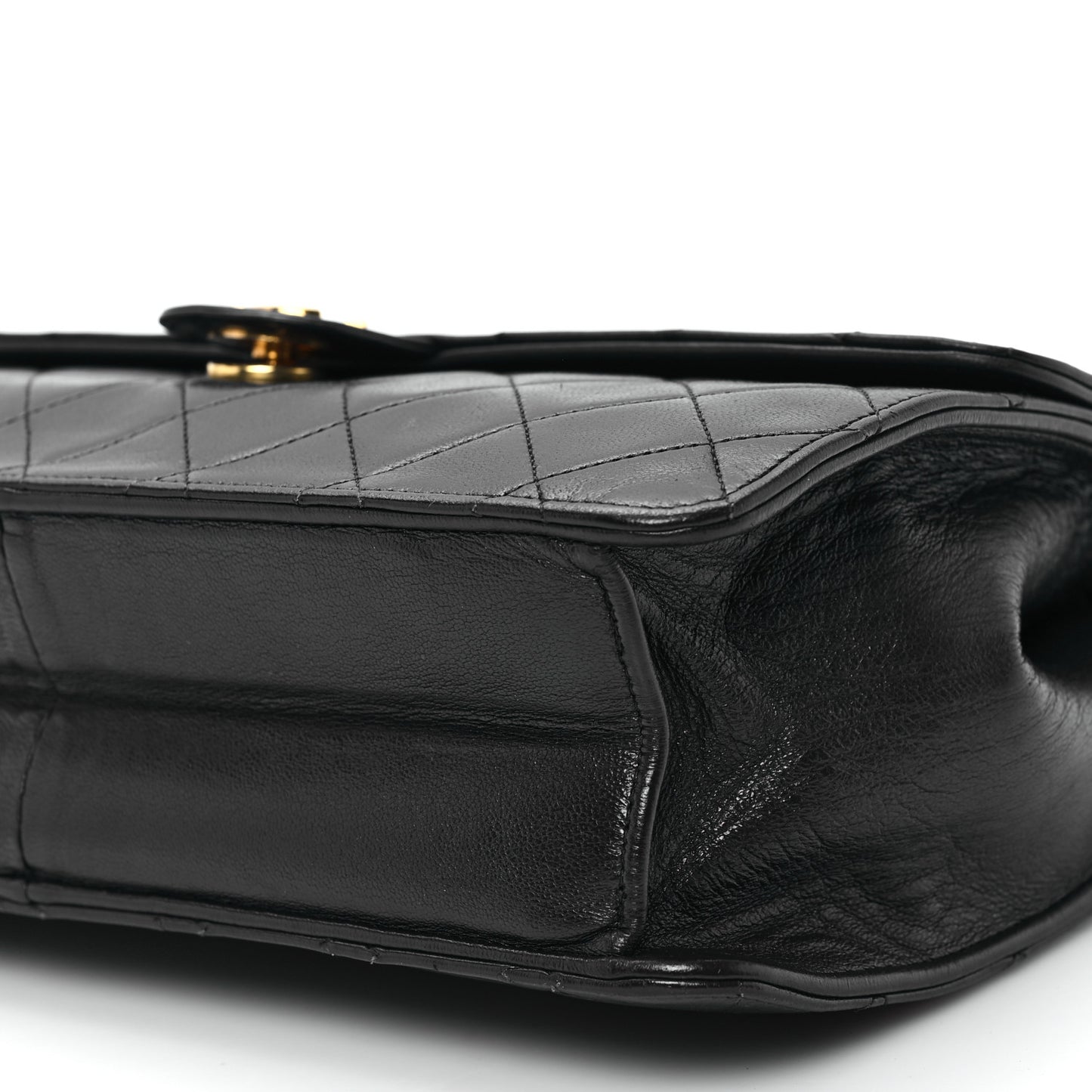 Lambskin Quilted Small Single Flap Black