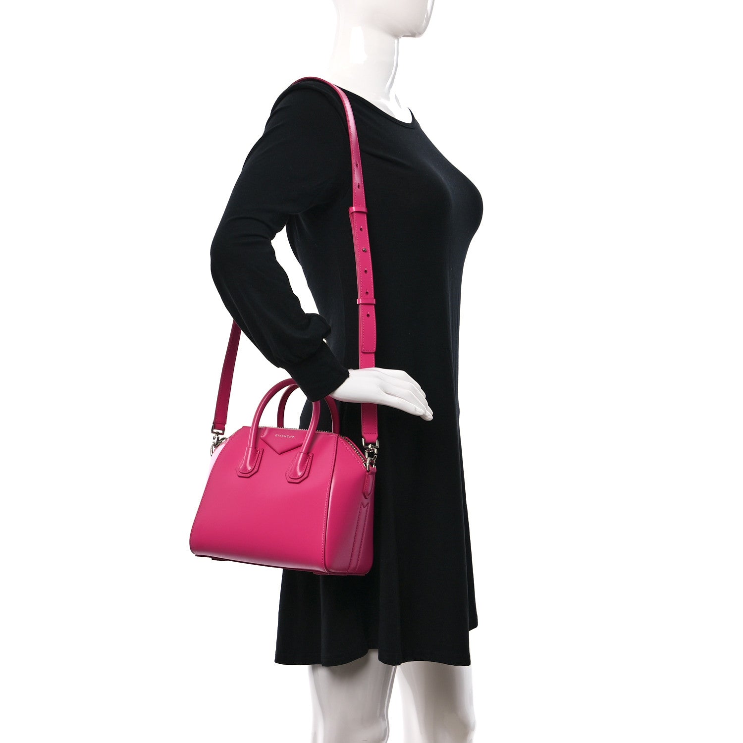 Givenchy Shiny Lord Calfskin Mini Antigona Neon Pink 2 of 9