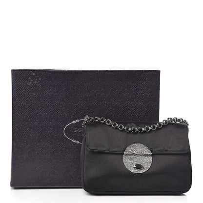 Prada Satin Crystal Clutch Black 12 of 12