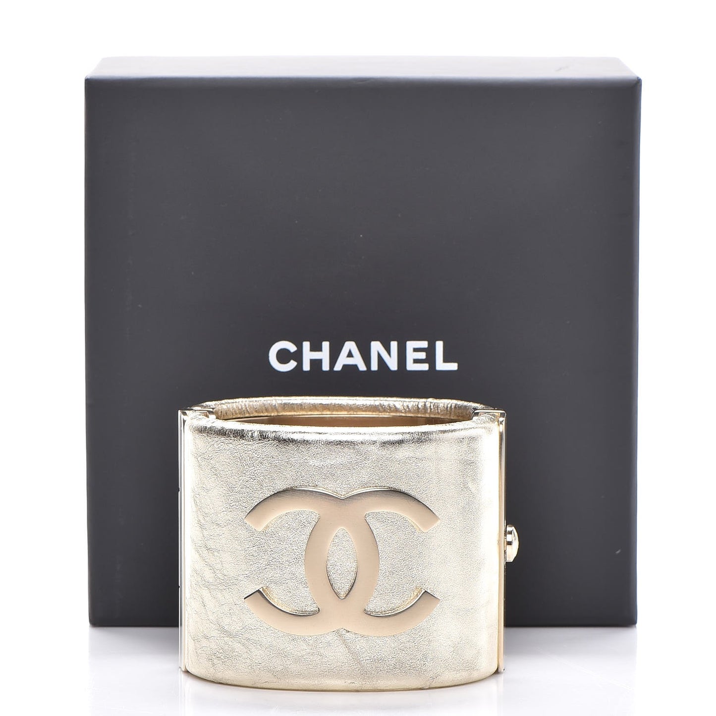 Metallic Lambskin CC Cuff Gold