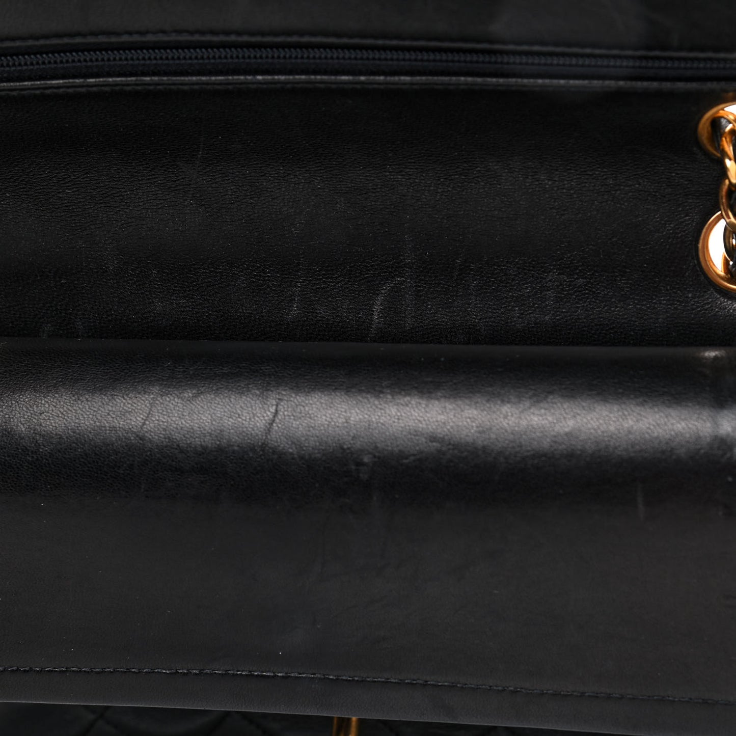 Lambskin Quilted Medium Double Flap Black