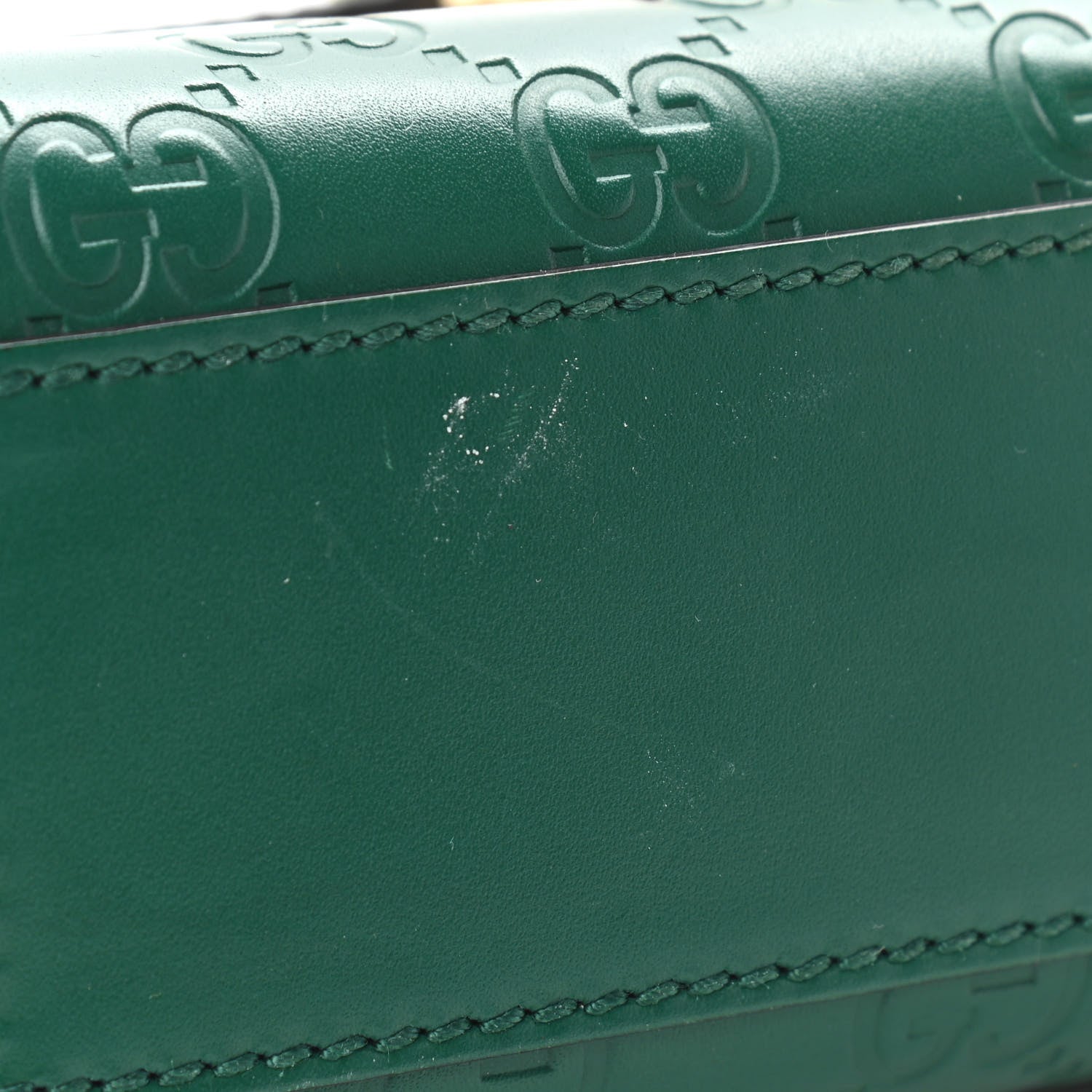 Gucci Guccissima Small Padlock Shoulder Bag Emerald 11 of 12