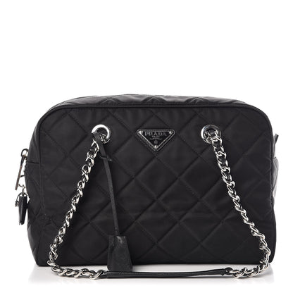 Prada Nylon Tessuto Impuntu Quilted Shoulder Bag Black 1 of 12