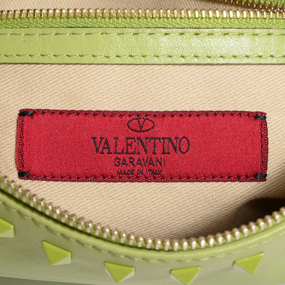 Valentino Garavani Vitello Monochrome Large Rockstud Zip Wristlet Pouch Pop Apple 6 of 8
