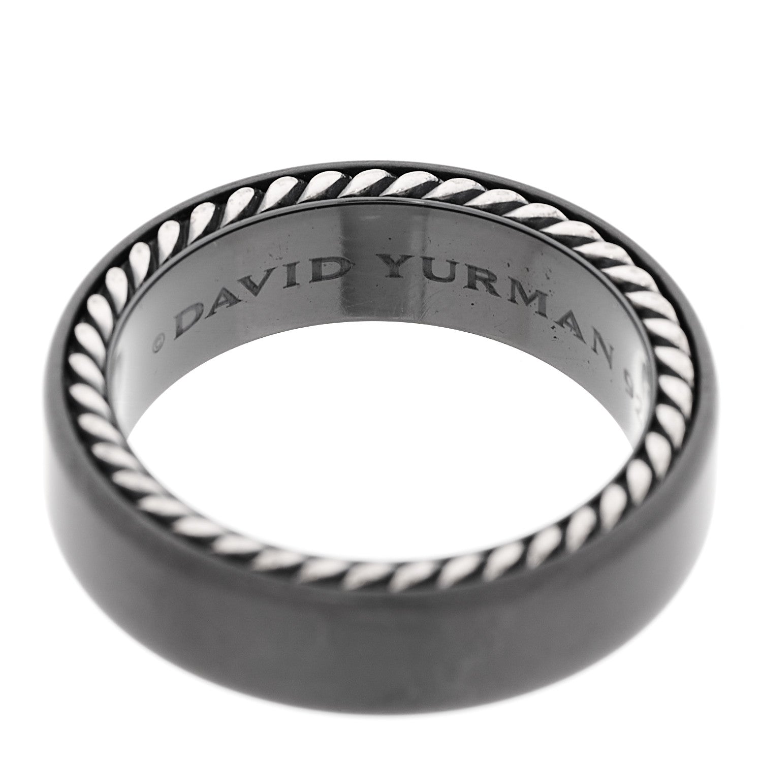 David Yurman Black Titanium Sterling Silver 6mm Streamline Band Ring 57 8 4 of 6