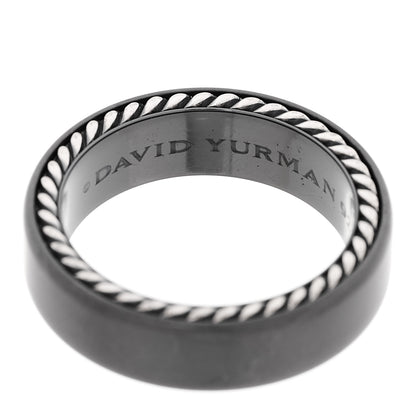David Yurman Black Titanium Sterling Silver 6mm Streamline Band Ring 57 8 4 of 6