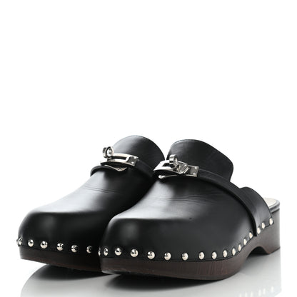 Hermes Calfskin Carlotta Mules 40 Black 3 of 10