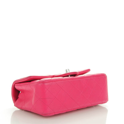 Chanel Lambskin Quilted Mini Rectangular Flap Dark Pink 4 of 10