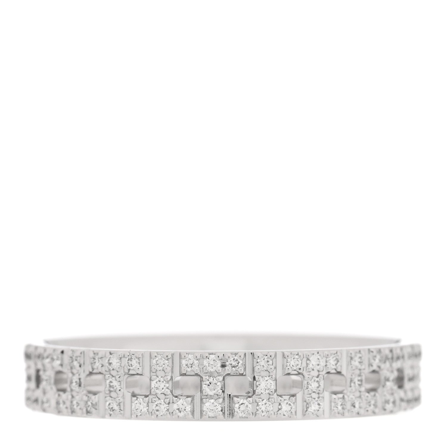Tiffany 18K White Gold Diamond T True Narrow Band Ring 54 7 1 of 5
