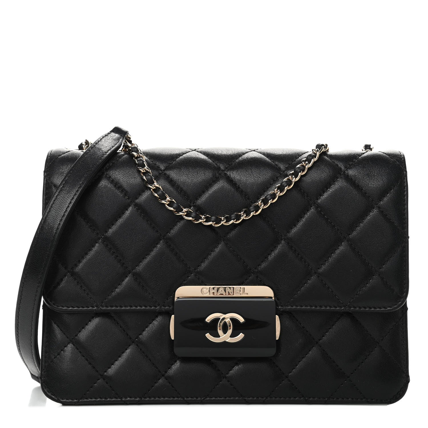 Chanel Sheepskin Quilted Beauty Lock Flap Black 1 of 6