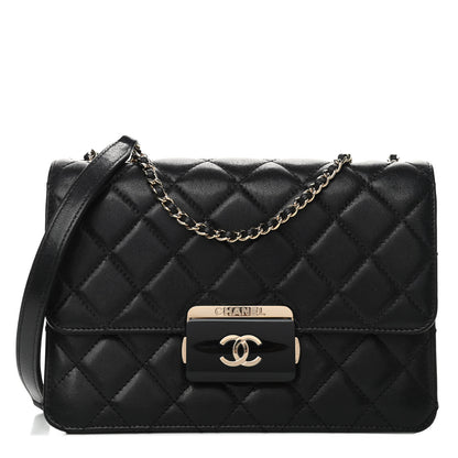Chanel Sheepskin Quilted Beauty Lock Flap Black 1 of 6