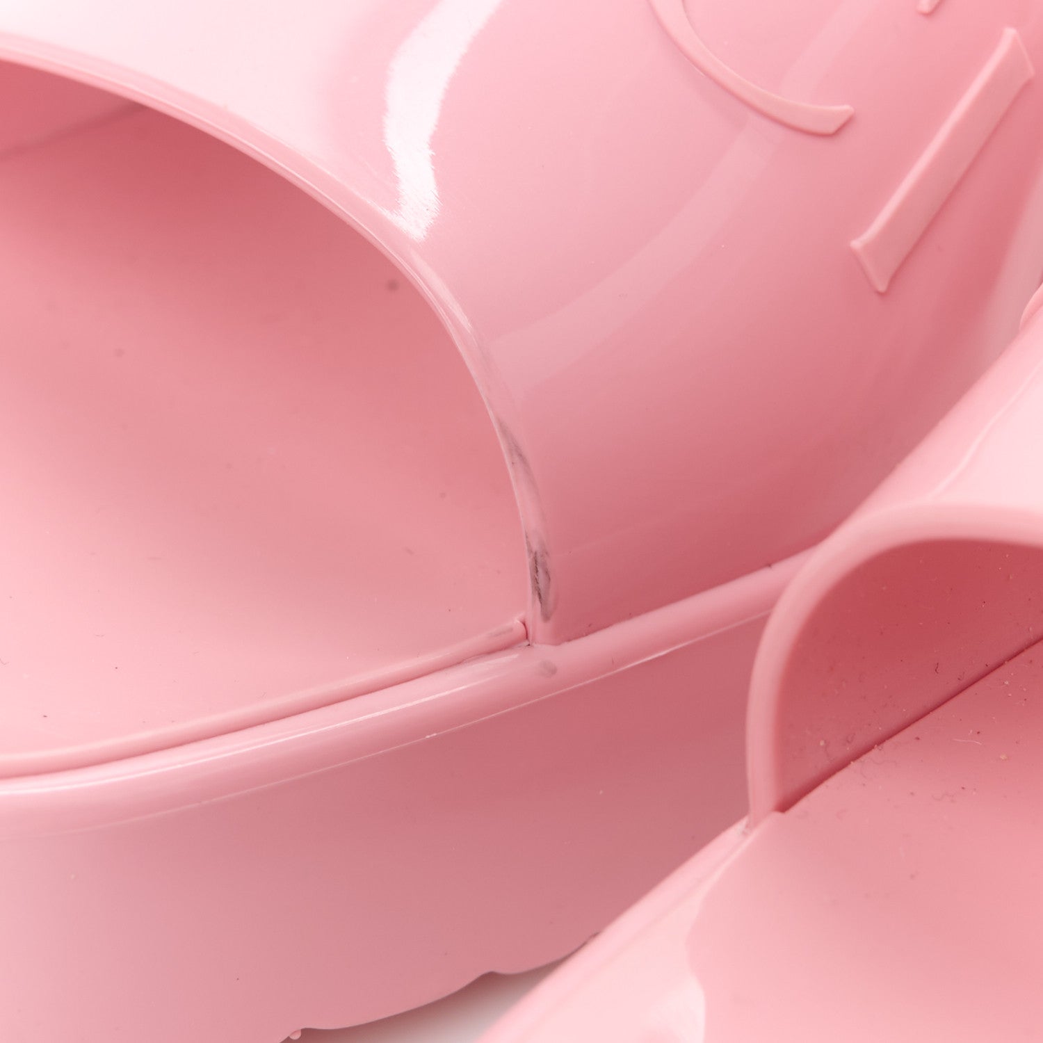 Gucci Rubber Gucci Logo Womens Platform 20/60mm Slide Sandals 38 Wild Rose 10 of 10