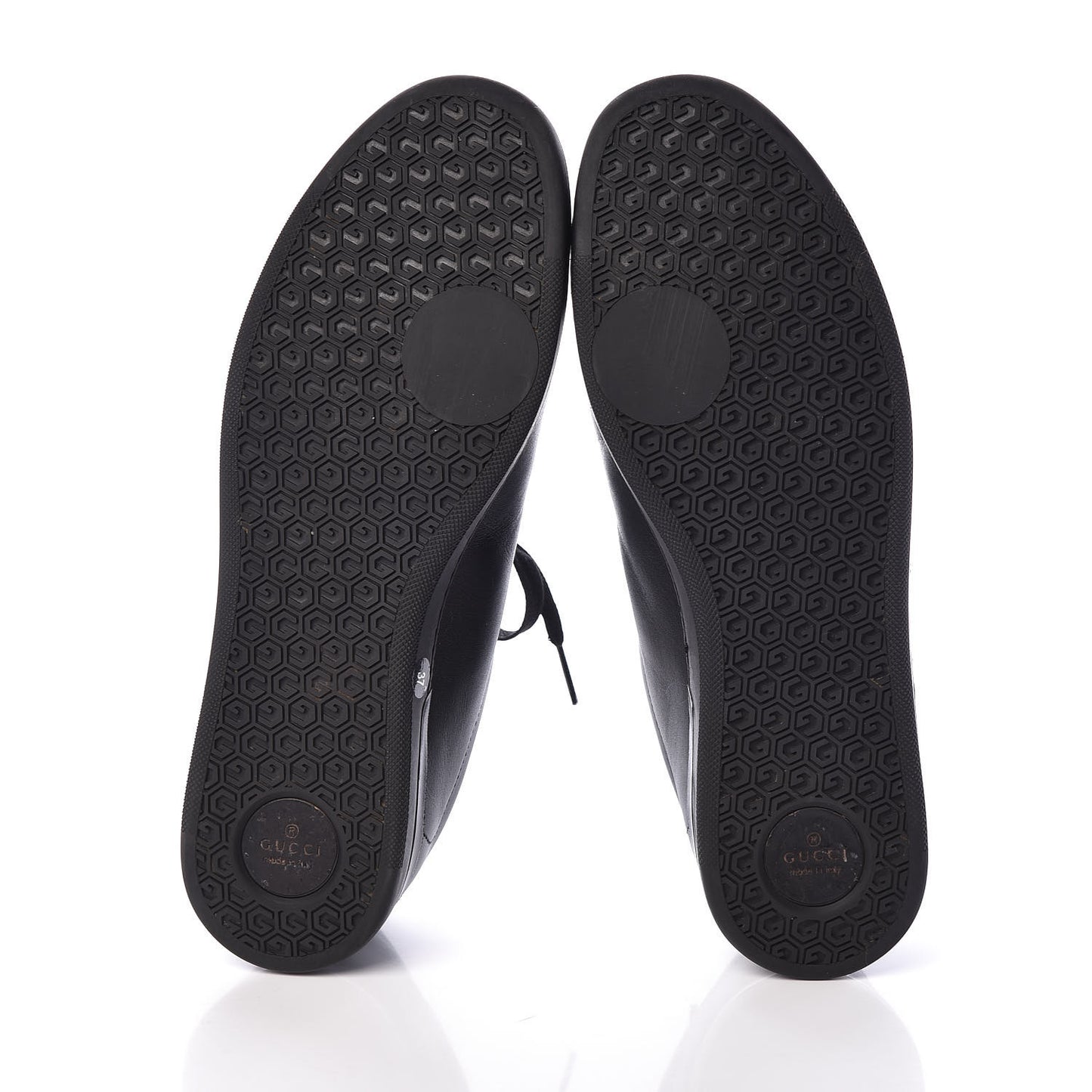 Calfskin Womens Interlocking G Sneakers 37 Black
