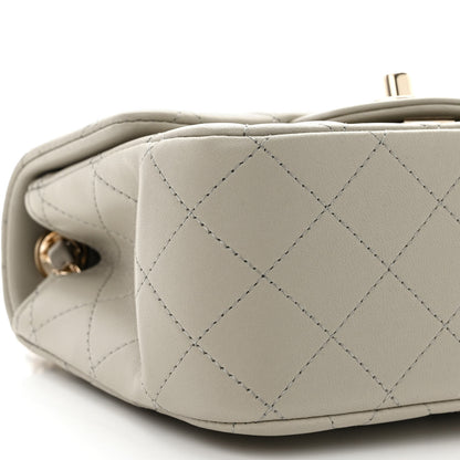 Chanel Lambskin Quilted Mini Square Flap Grey 9 of 11