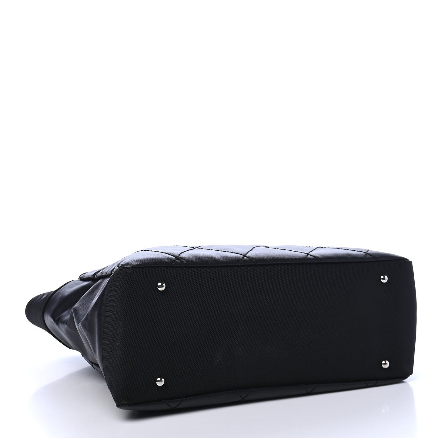 Coated Canvas Quilted Large Paris Biarritz Tote Black