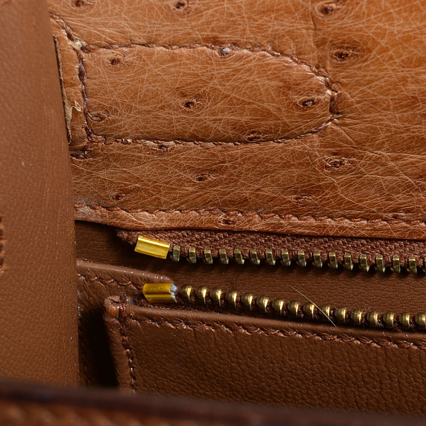 Ostrich Kelly Sellier 32 Gold