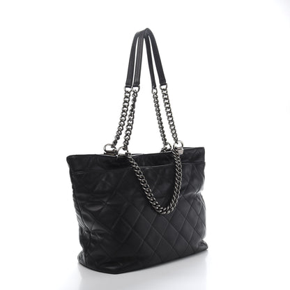 Chanel Calfskin Quilted Large Shopping In Chains Tote Black 3 of 12