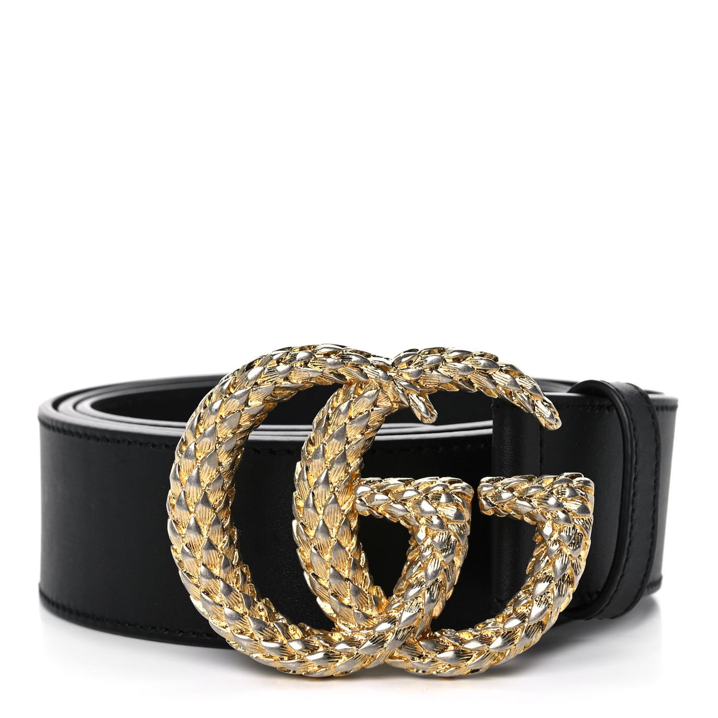 Moon Calfskin Scales Double G 40mm Belt 100 40 Black