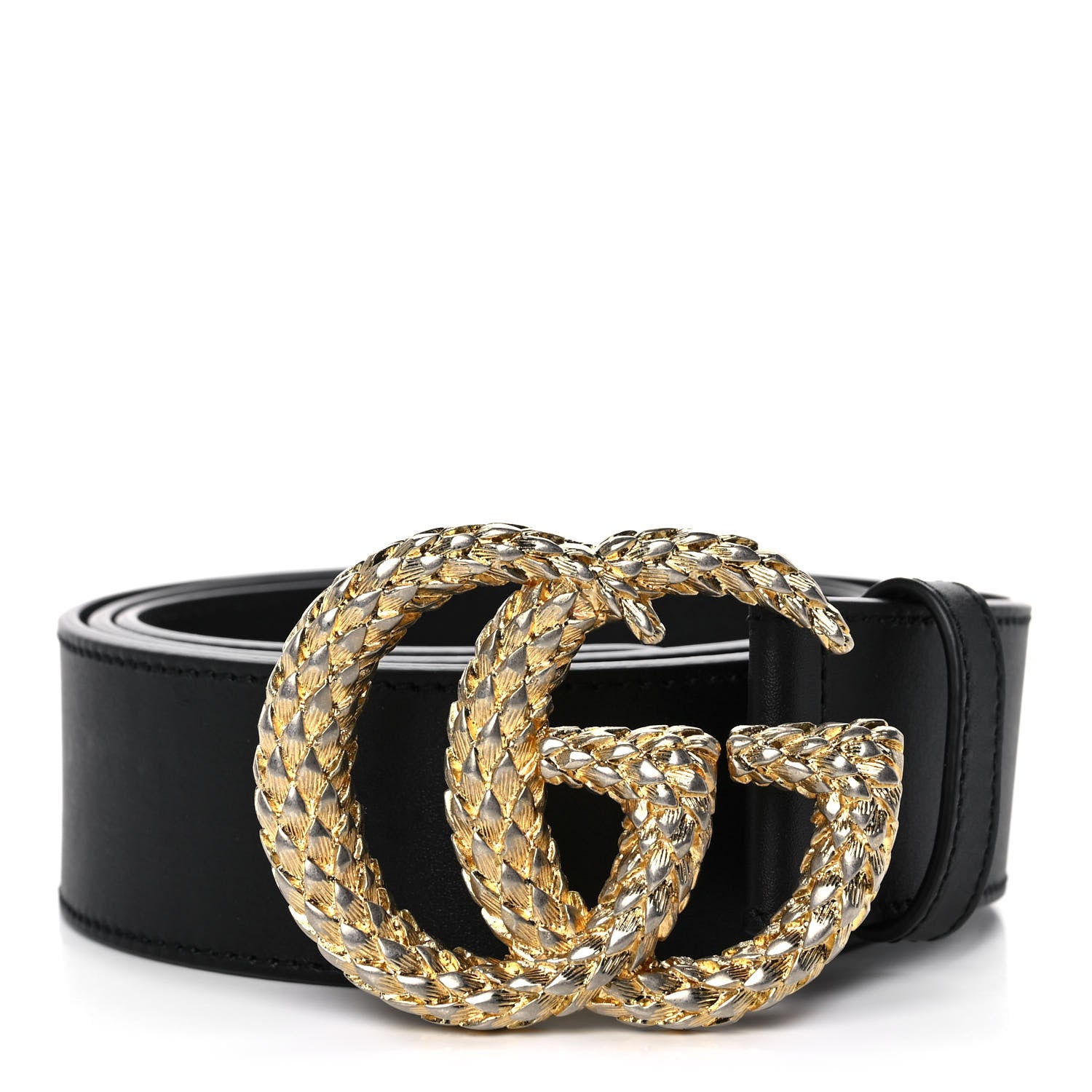 Gucci Moon Calfskin Scales Double G 40mm Belt 100 40 Black 1 of 4
