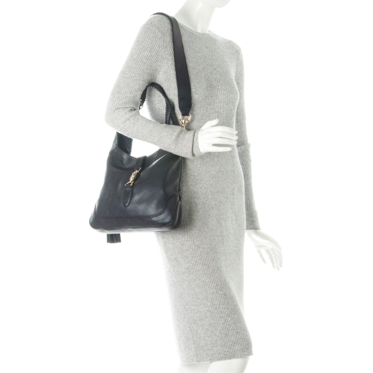 Gucci Metallic Pebbled Calfskin Medium New Jackie Shoulder Bag 3 of 10