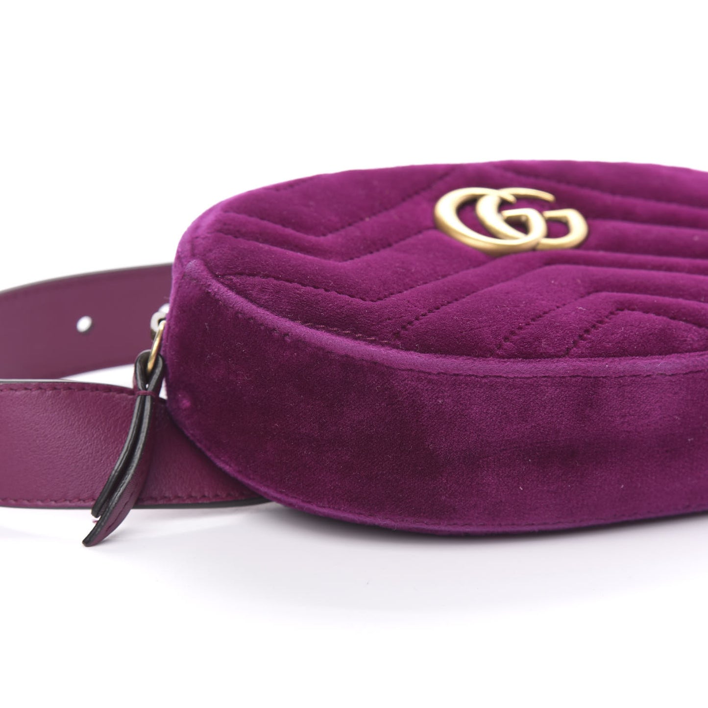 Velvet Matelasse GG Marmont Belt Bag 75 30 Fuchsia Violet Cyclamen