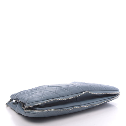 Chanel Caviar Quilted Expandable Zip Shoulder Bag Blue 5 of 12