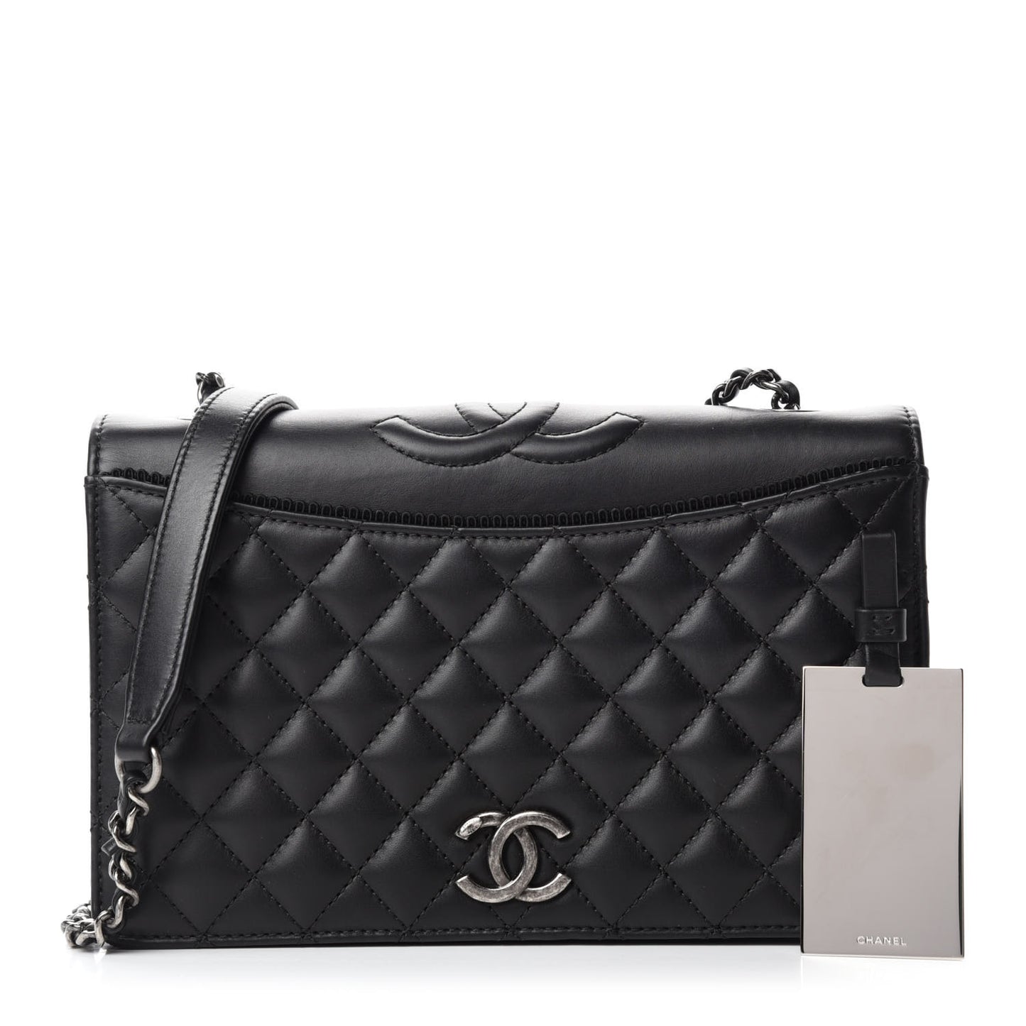 Calfskin Quilted Small Ballerine Flap Black