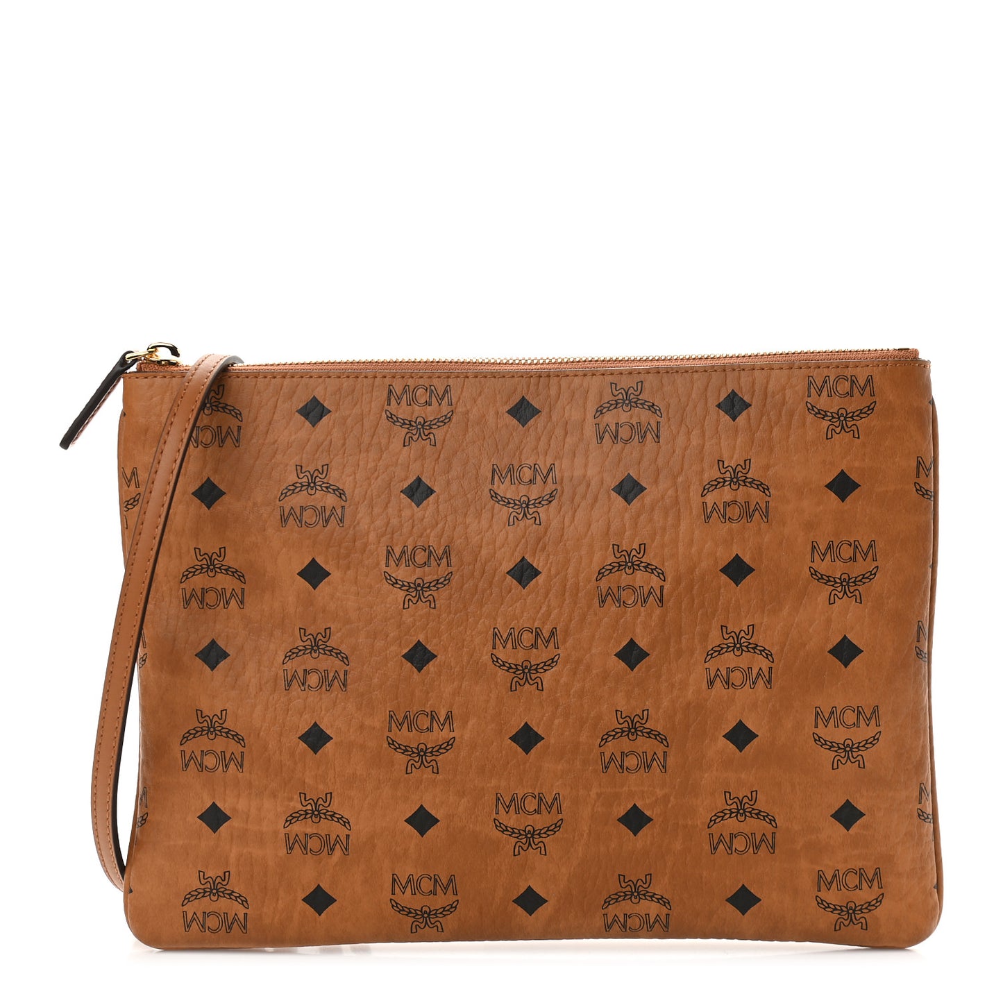 Visetos Medium Crossbody Pouch Cognac