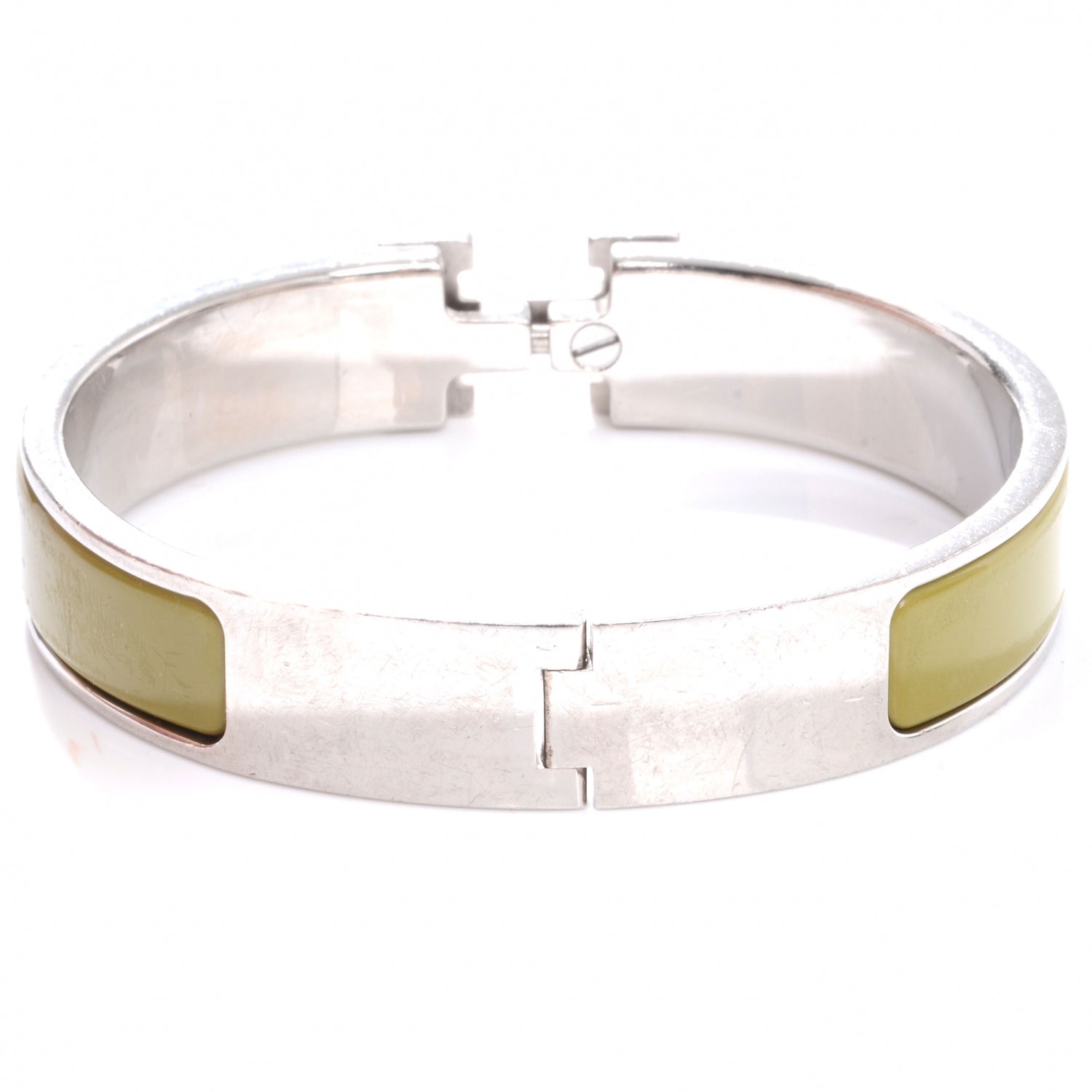 Hermes Narrow Enamel Clic Clac H Bracelet PM Olive 6 of 6