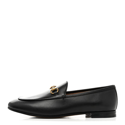Gucci Calfskin Womens Jordaan Loafers 37.5 Black 1 of 8