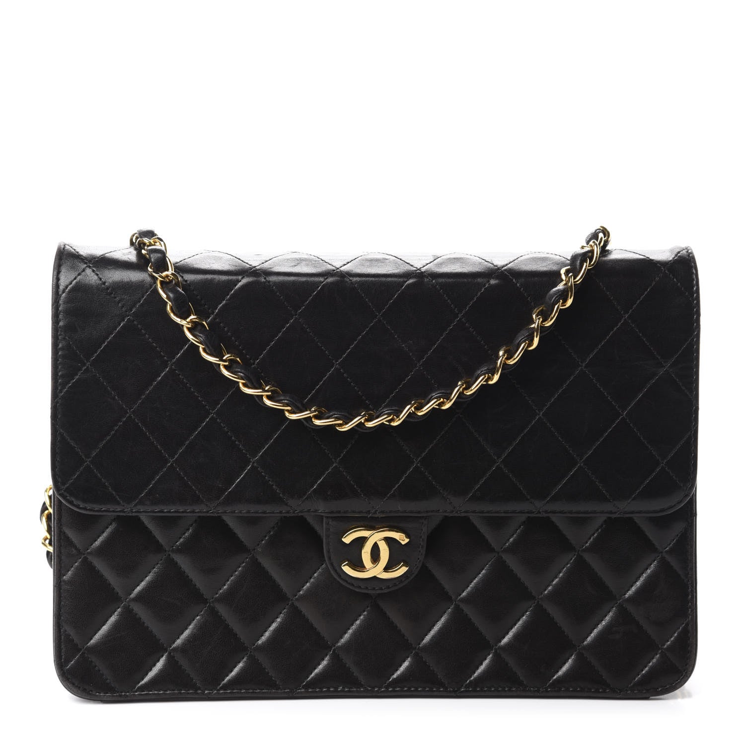Chanel Lambskin Quilted Medium Single Flap Black 1 of 17