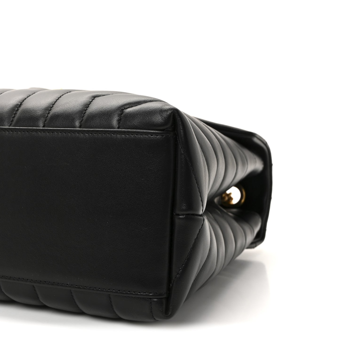 Calfskin Y Quilted Monogram Medium Loulou Chain Satchel Black