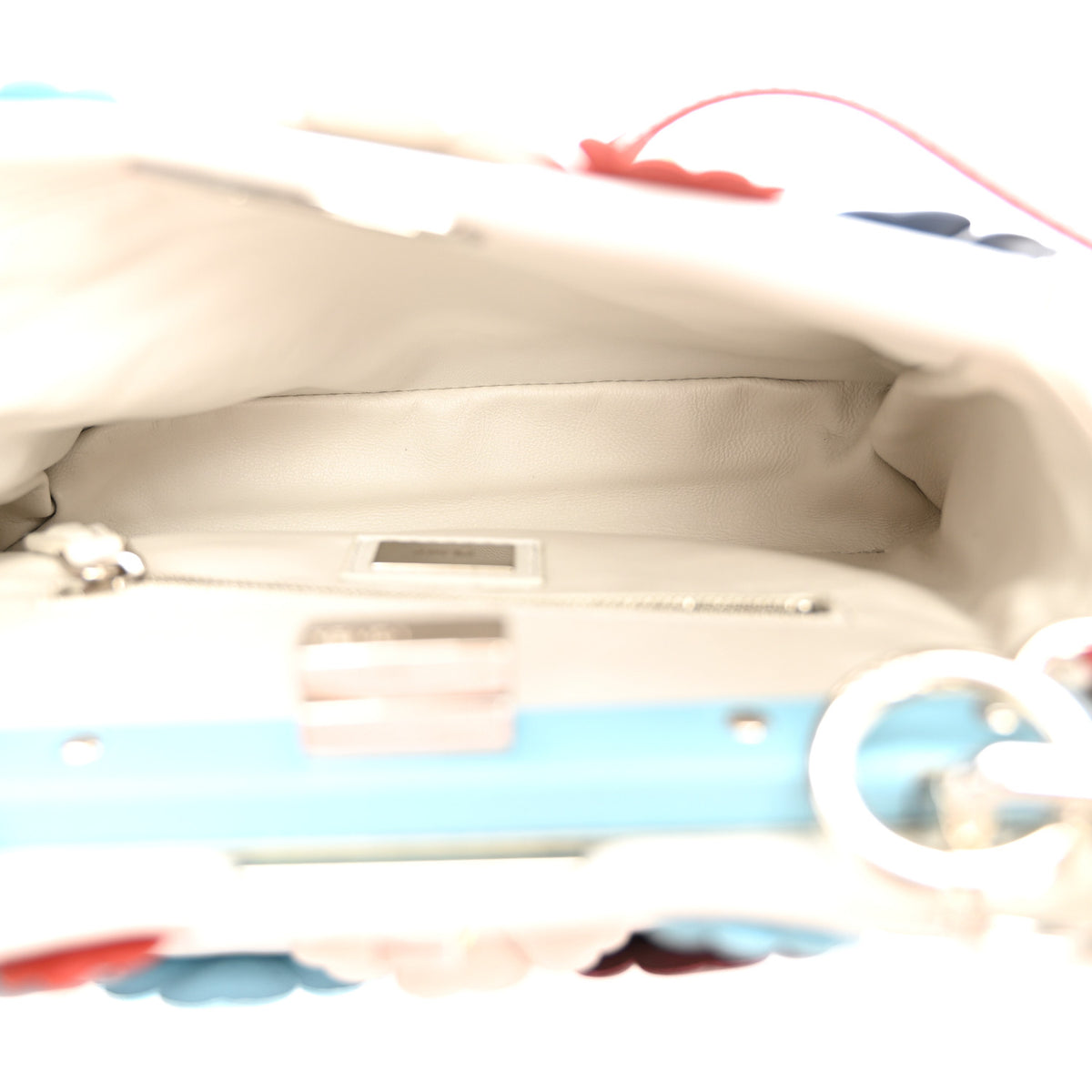 Nappa Flowerland Mini Peekaboo Iconic Satchel White Ice Multicolor