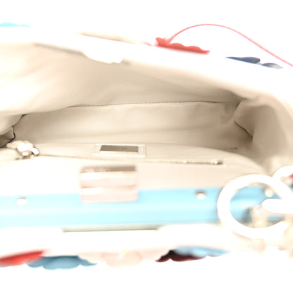 Fendi Nappa Flowerland Mini Peekaboo Iconic Satchel White Ice Multicolor 5 of 14