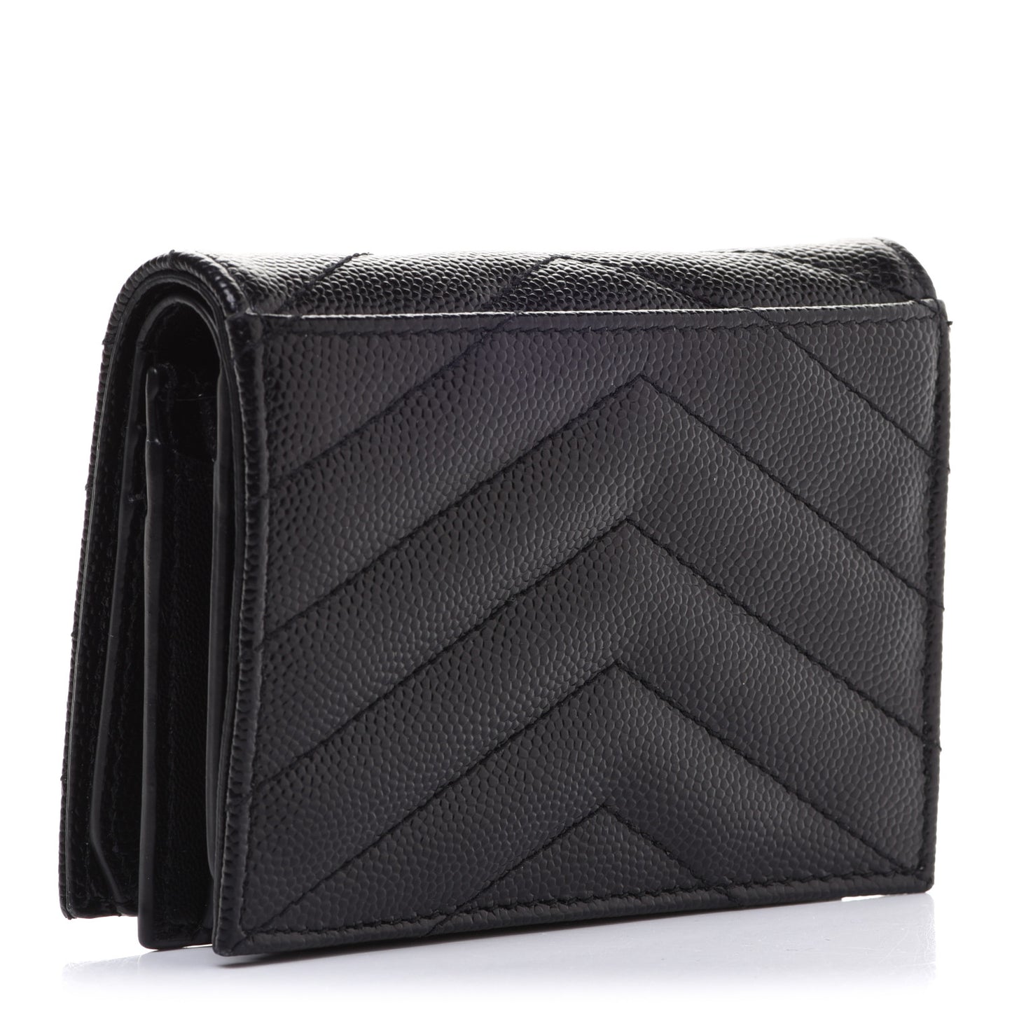 Grain De Poudre Matelasse Chevron Monogram Card Case Black