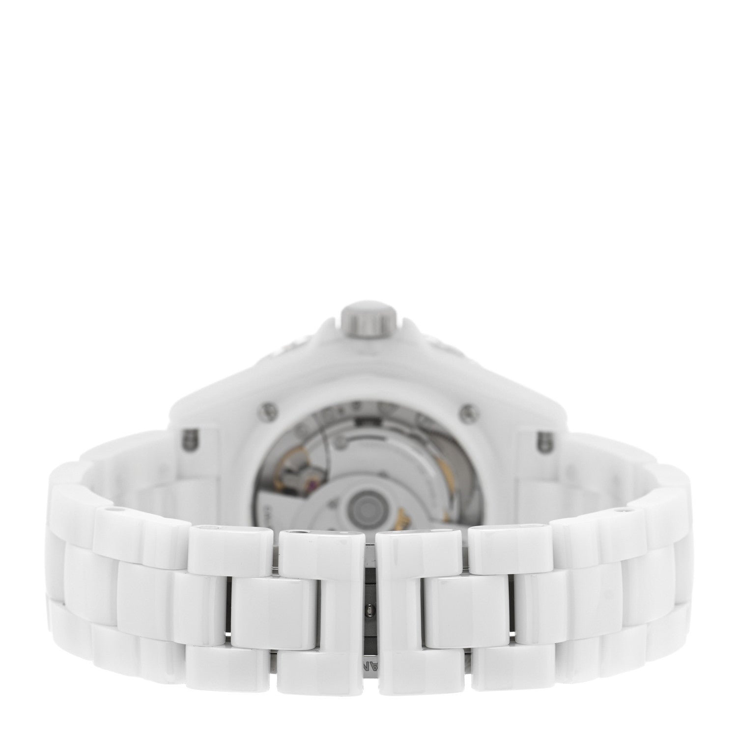 Chanel Stainless Steel Ceramic Diamond 38mm J12 Automatic Watch White 3 of 5