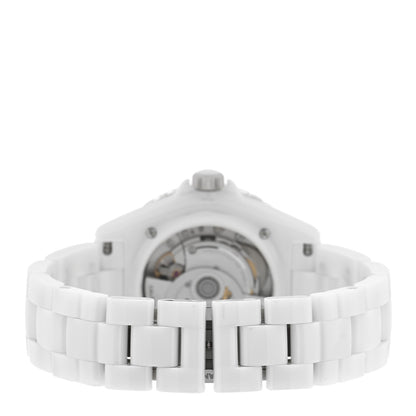 Chanel Stainless Steel Ceramic Diamond 38mm J12 Automatic Watch White 3 of 5