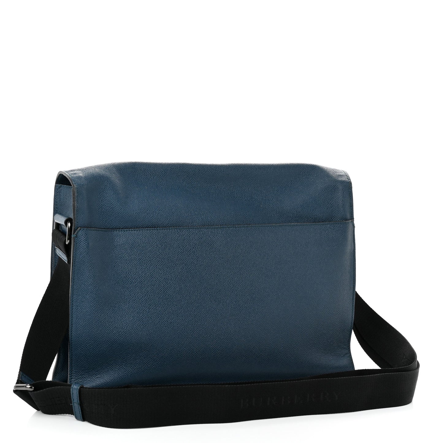 London Grainy Calfskin Rivendale Messenger Bag Blue